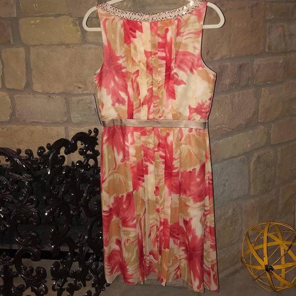 Carmen Marc Valvo Silk Cocktail Dress in Coral NWT - Picture 4 of 8